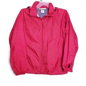 Columbia Red Packable Outdoor Hiking Nylon Rain Jacket Women's Size Large